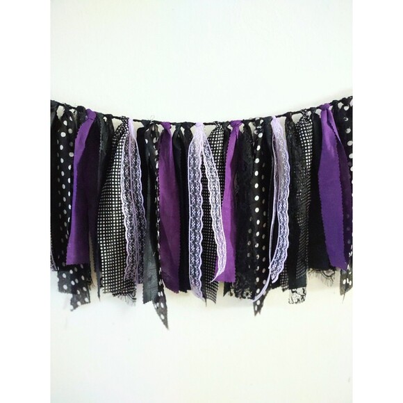 Hand Crafted Other - Whimsigoth Boho Fabric Garland Party Banner - Handcrafted Halloween & Goth Decor